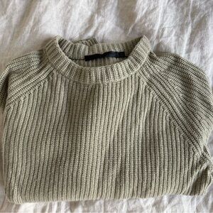 Women's Ribbed Knit Sweater - Olive